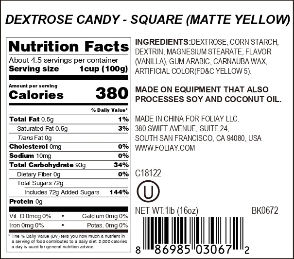 Yellow Square Candy Sprinkles