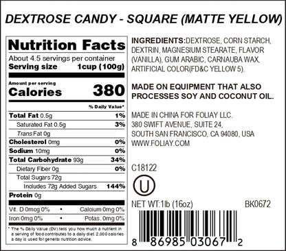Yellow Square Candy Sprinkles