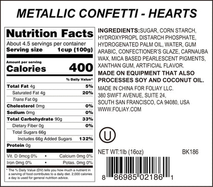 White Pearl Hearts Quin Sprinkles