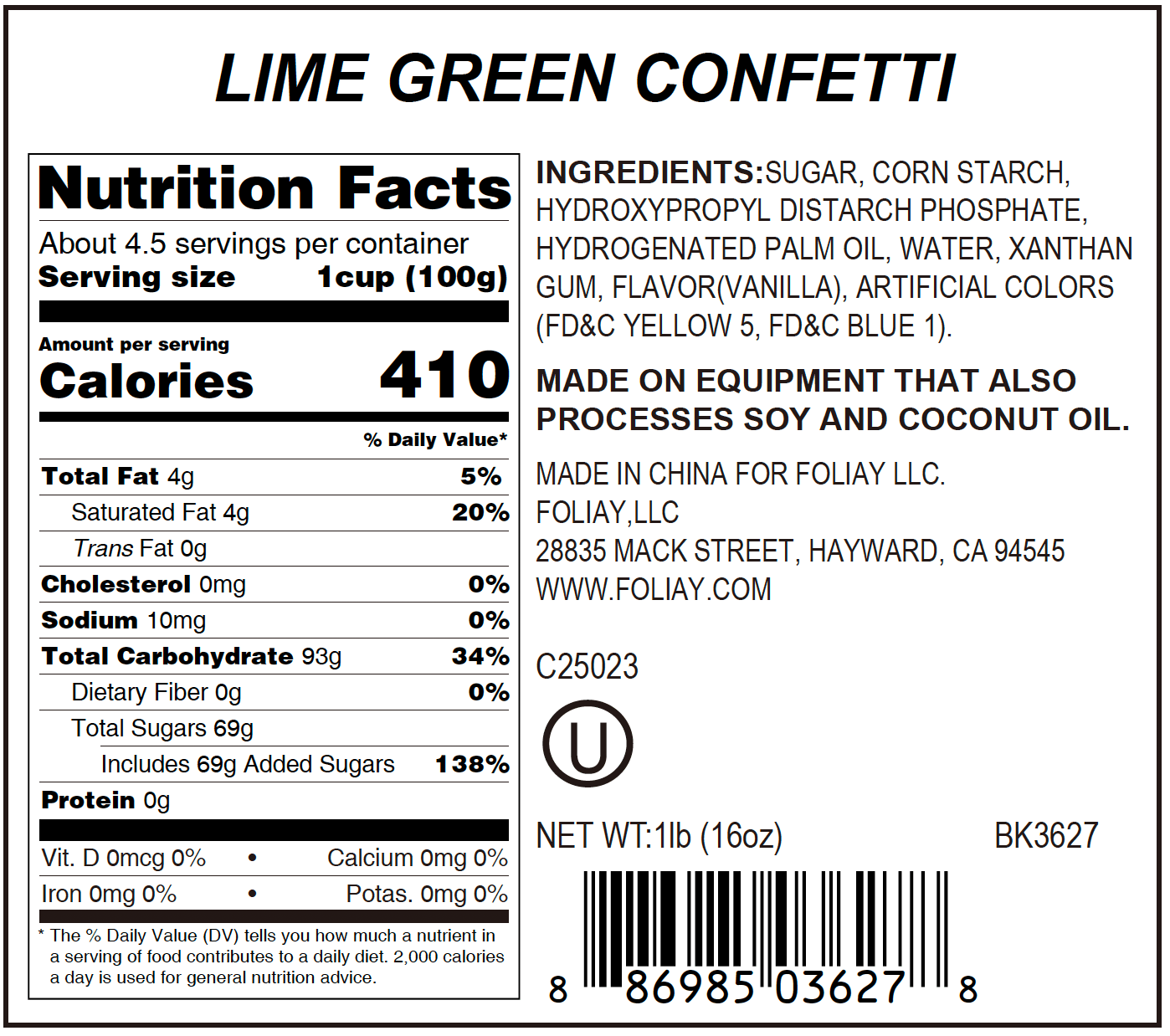 Lime Green Quin Sprinkles