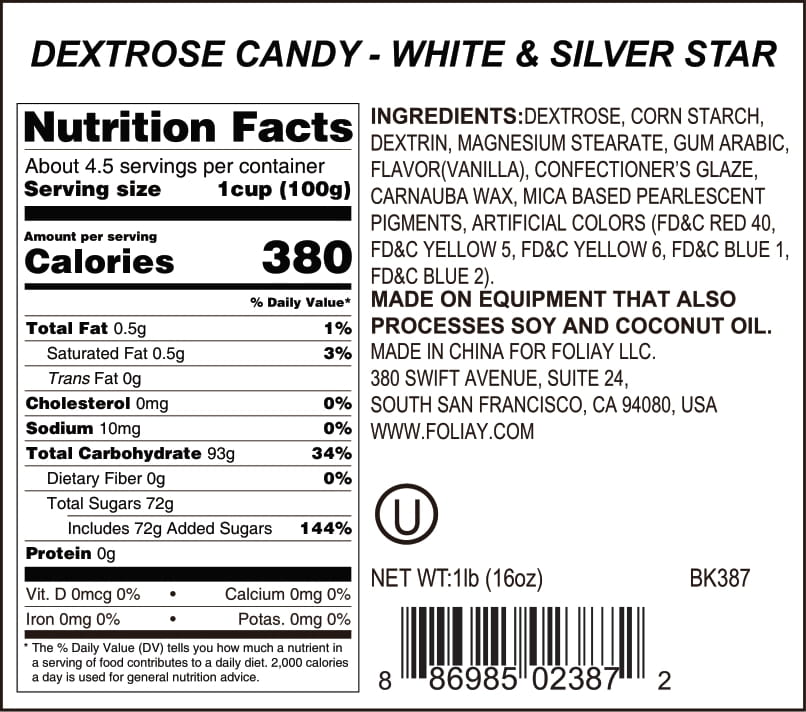 White & Silver Star Candy Sprinkles