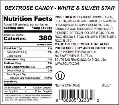 White & Silver Star Candy Sprinkles