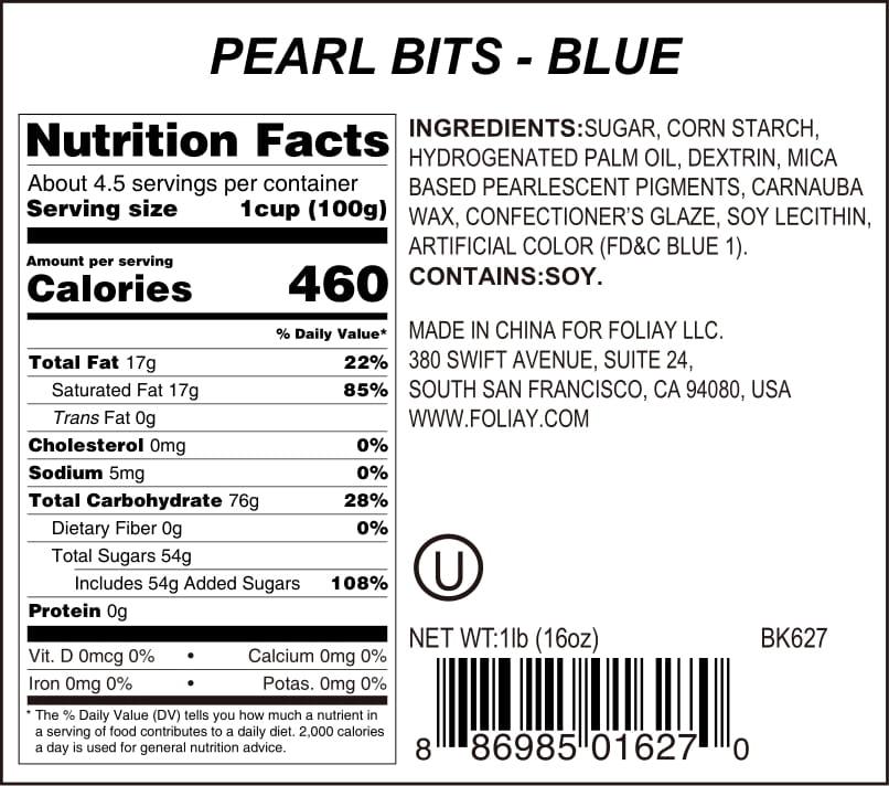 Blue Pearlized Jimmies Sprinkles
