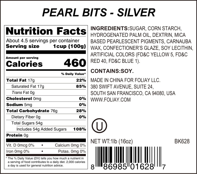 Silver Pearlized Jimmies Sprinkles