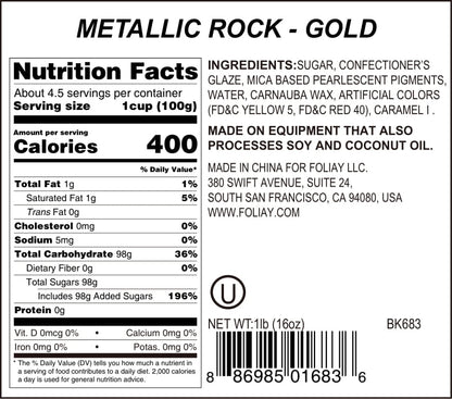 Gold Metallic Pearl Sugar Rocks