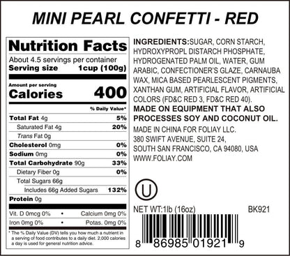 Red Pearl Quin Sprinkles