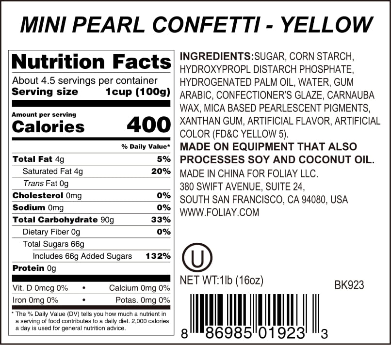Yellow Pearl Quin Sprinkles