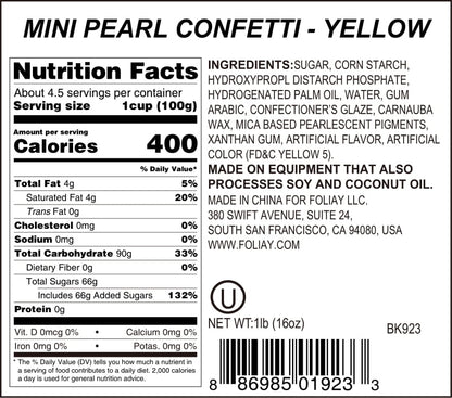 Yellow Pearl Quin Sprinkles