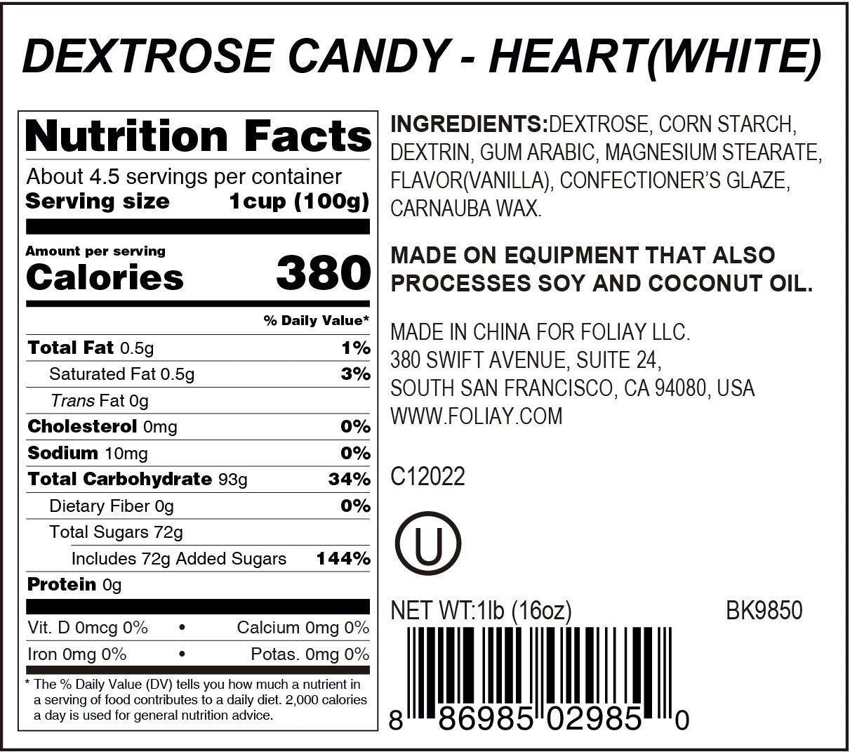 White Heart Candy Sprinkles