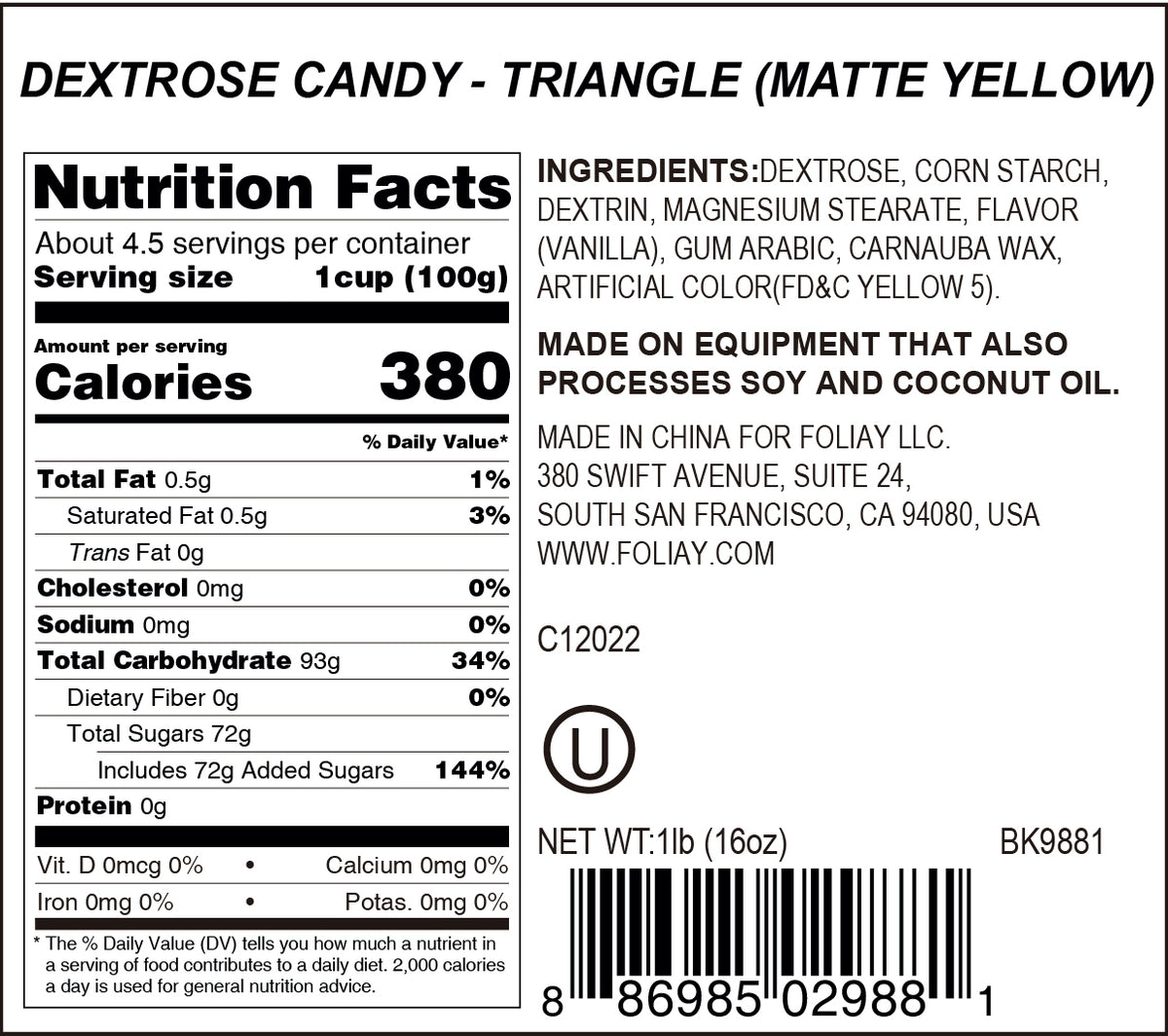 Yellow Triangle Candy Sprinkles