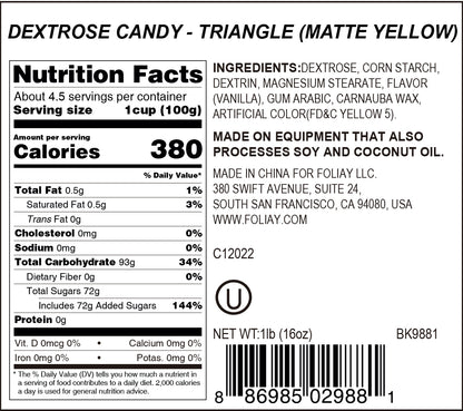 Yellow Triangle Candy Sprinkles