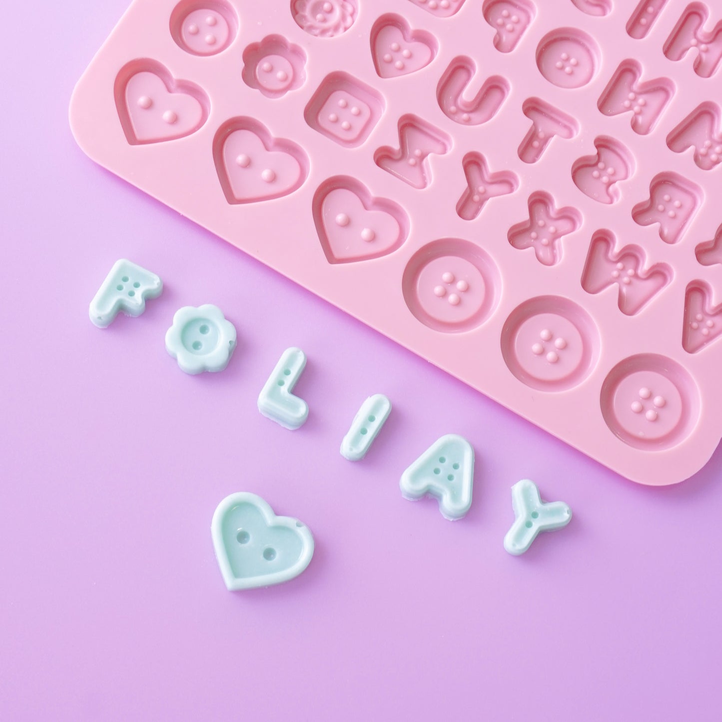 Button Letters Alphabet Silicone Mold