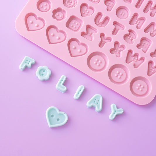 Button Letters Alphabet Silicone Mold