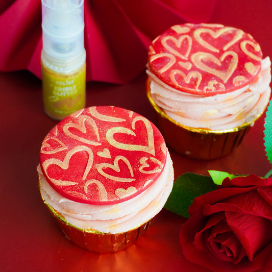 Gold Glitter Spray Cupcakes