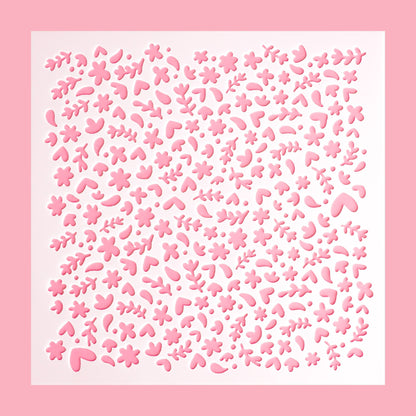 5.9" x 5.9" Garden Pattern Cookie Stencil