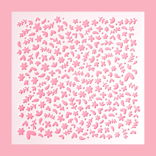 5.9" x 5.9" Garden Pattern Cookie Stencil