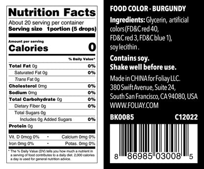 Oil Based Food Color Burgundy 1.22oz