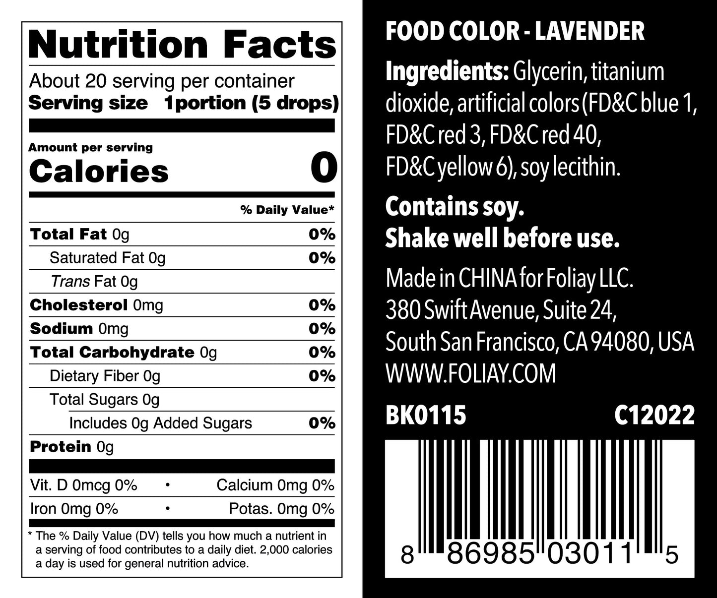 Oil Based Food Color Lavender 1.22oz