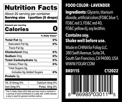 Oil Based Food Color Lavender 1.22oz