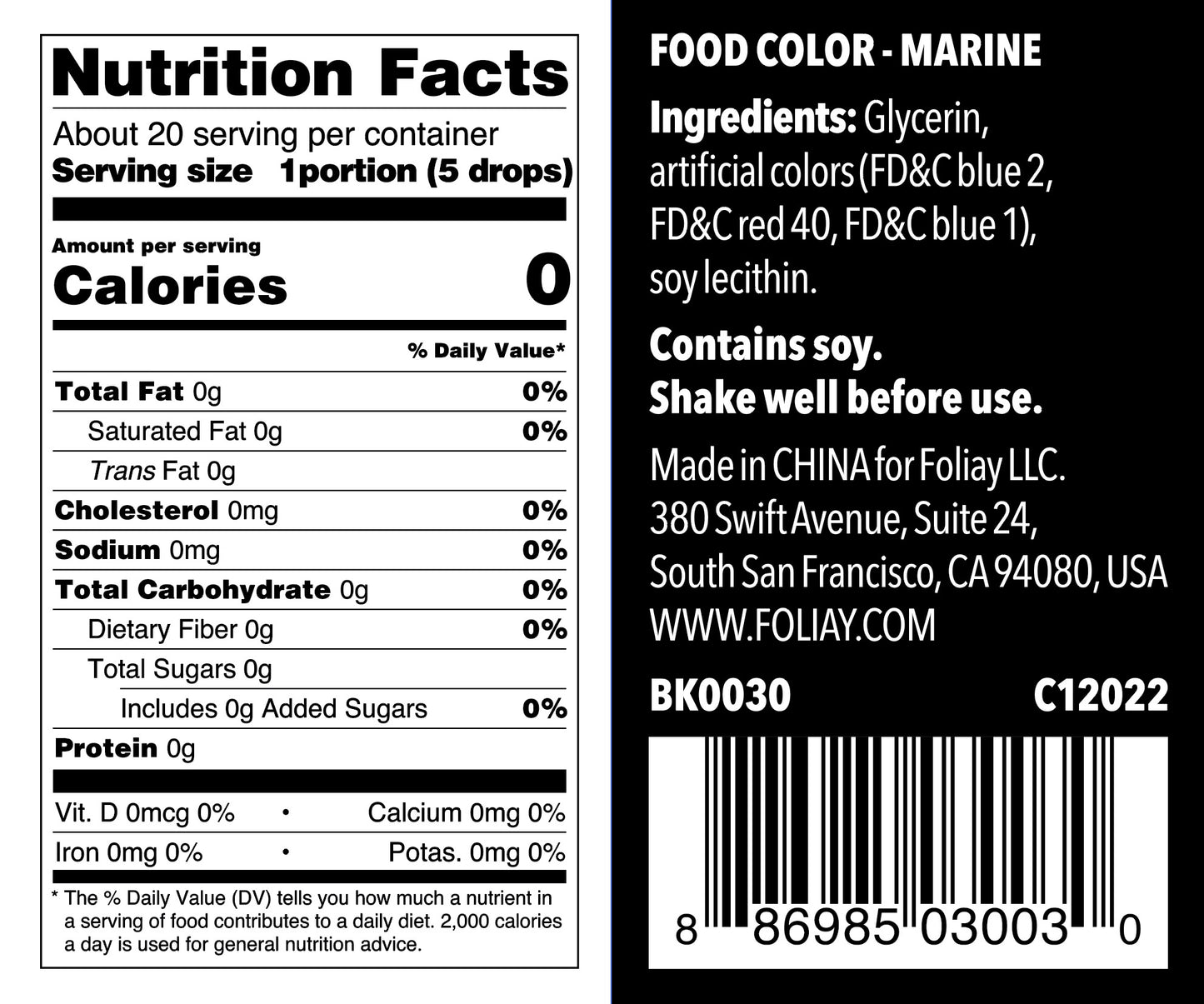 Oil Based Food Color Marine 1.22oz