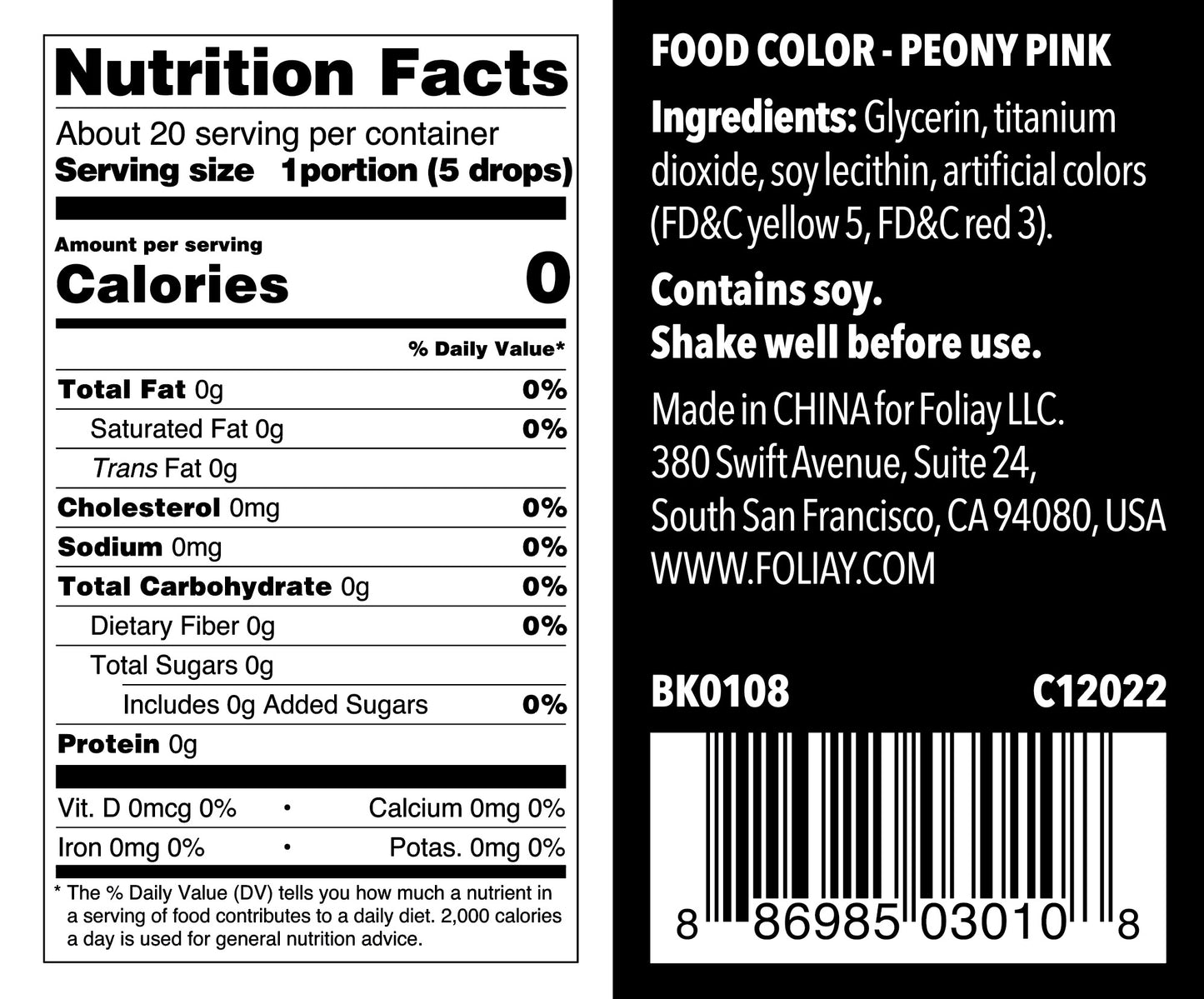 Oil Based Food Color Peony Pink 1.22oz