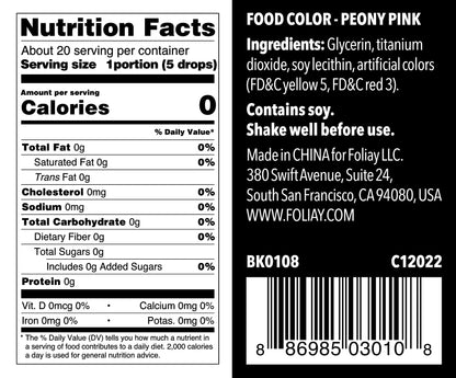 Oil Based Food Color Peony Pink 1.22oz