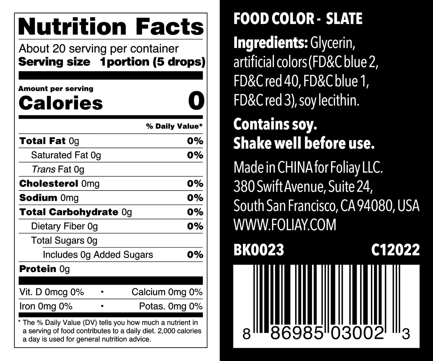Oil Based Food Color Slate 1.22oz
