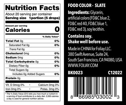 Oil Based Food Color Slate 1.22oz
