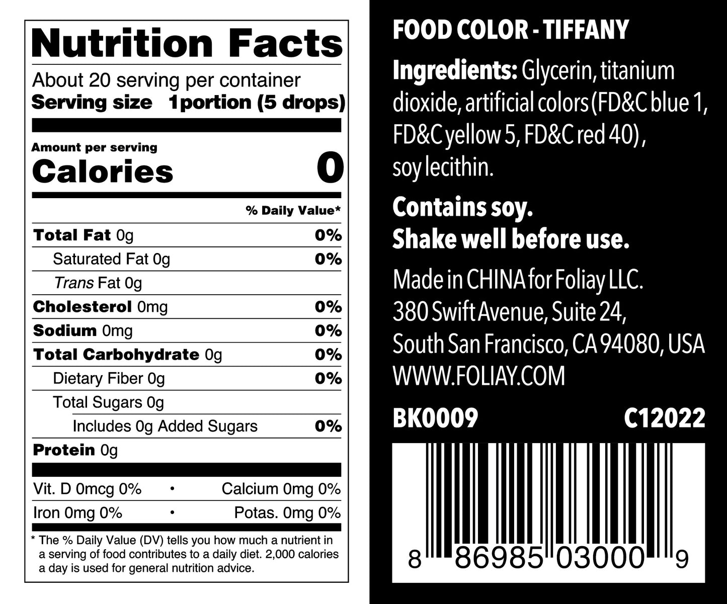 Oil Based Food Color Tiffany 1.22oz