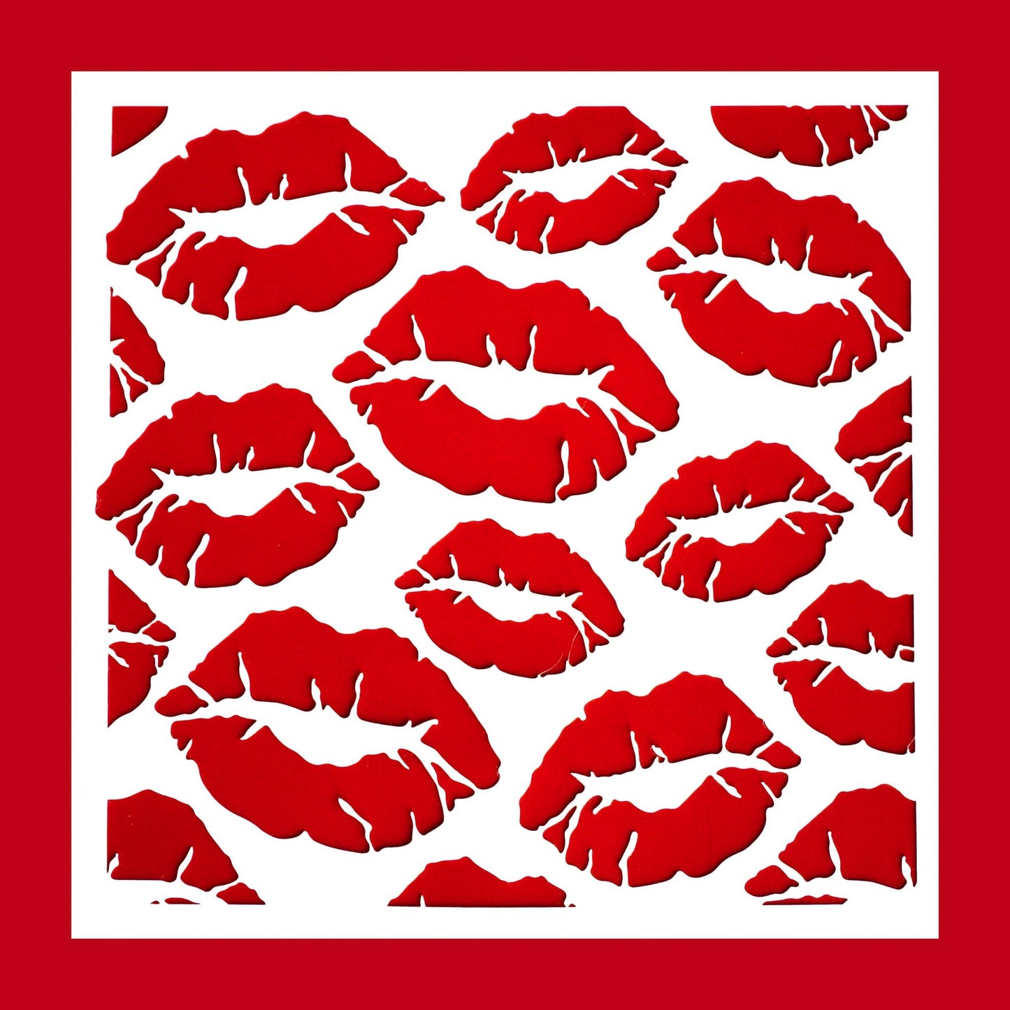 5.9" x 5.9" Kiss Lips Cookie Stencil