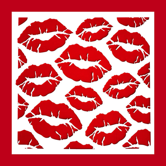 5.9" x 5.9" Kiss Lips Cookie Stencil