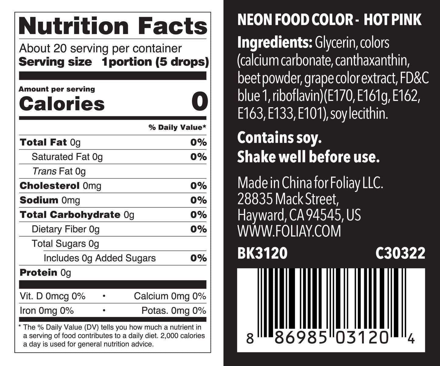 Glow In The Dark Oil Based Food Color Neon Hot Pink 1.22oz