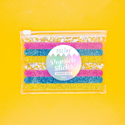 4.5" Summer Doll Popsicle Sticks - 16 Count