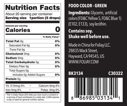 Oil Based Food Color Green 1.22oz