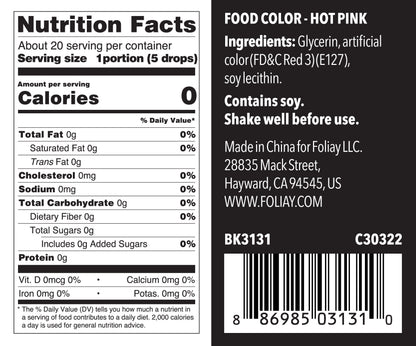 Oil Based Food Color Hot Pink 1.22oz