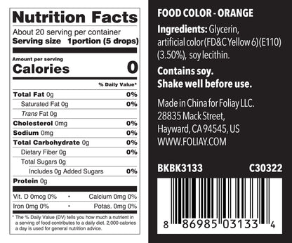 Oil Based Food Color Orange 1.22oz