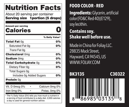 Oil Based Food Color Red 1.22oz