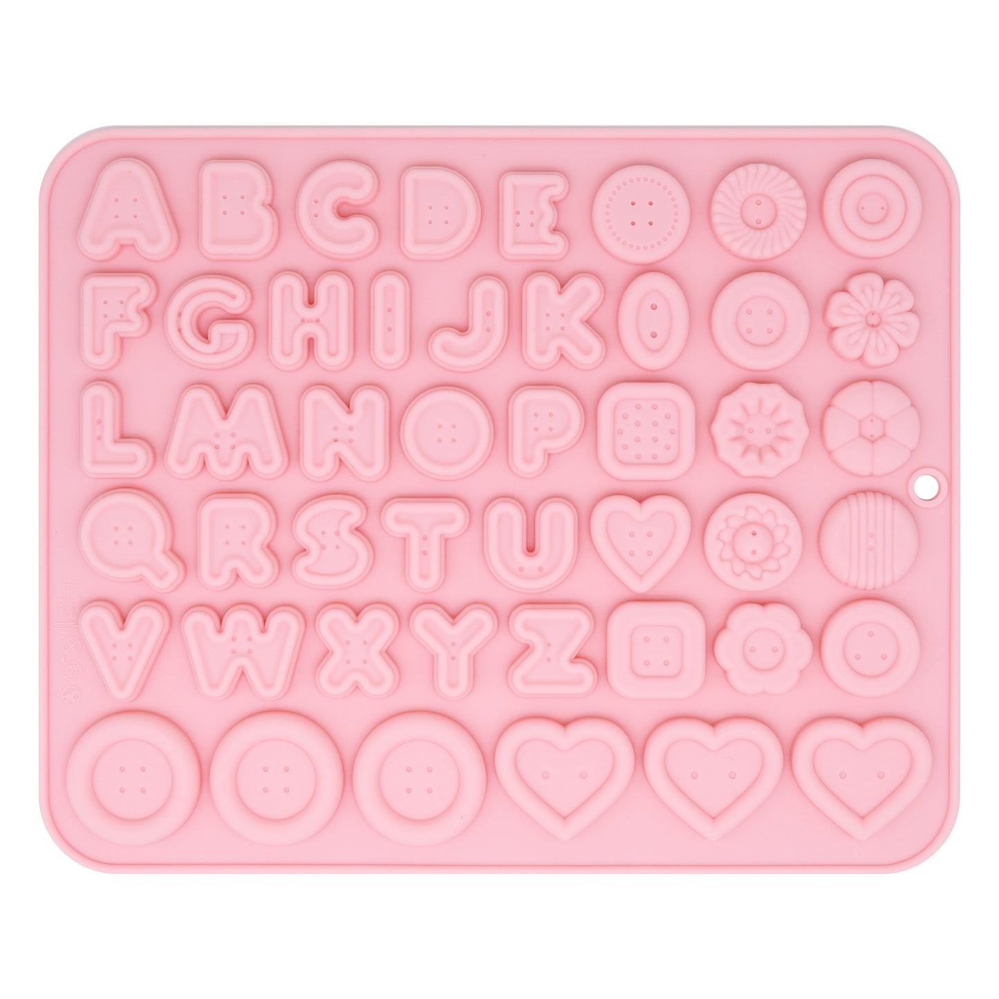 Button Letters Alphabet Silicone Mold