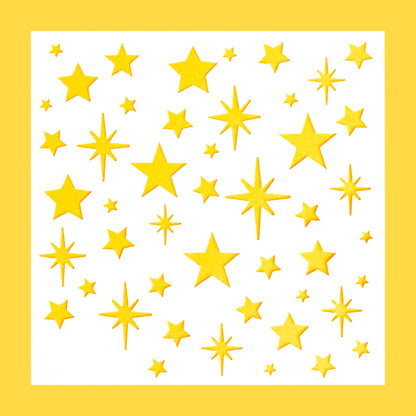 5.9" x 5.9" Retro Stars Cookie Stencil