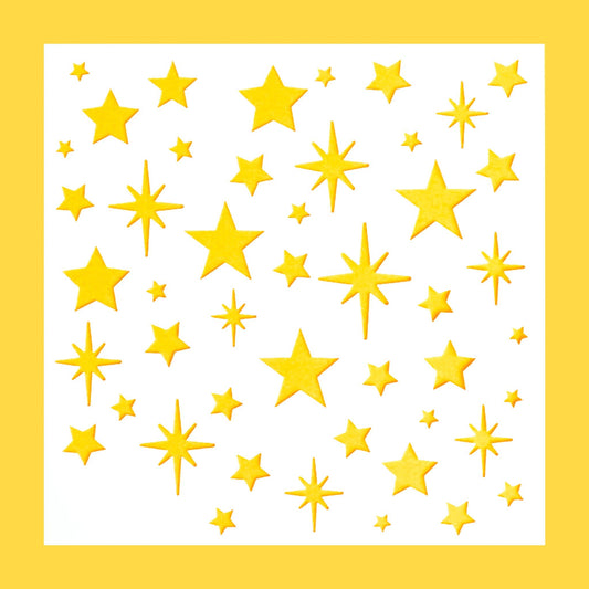 5.9" x 5.9" Retro Stars Cookie Stencil